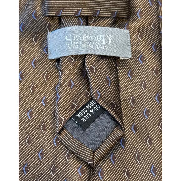 Stafford Executive 100% Silk Tie Made In Italy - Picture 2 of 2